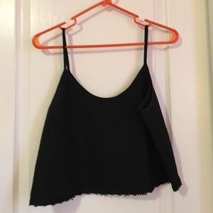 Black crop top tank