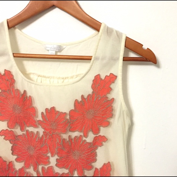 Charming Coral Floral Overlay Tank - Picture 1 of 4