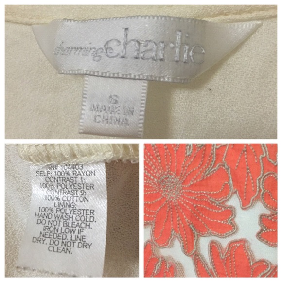Charming Coral Floral Overlay Tank - Picture 4 of 4