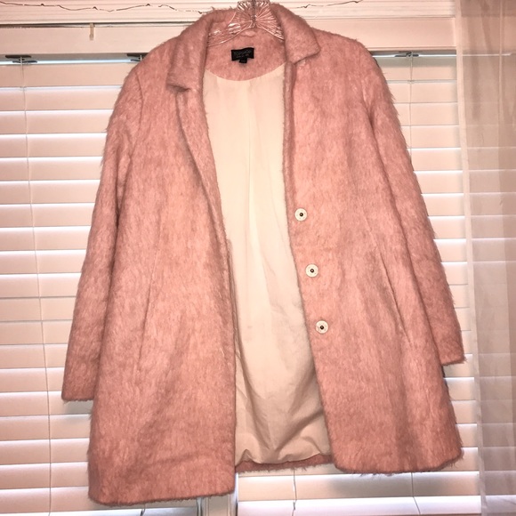 Topshop Jackets & Blazers - topshop pastel pink coat size 2