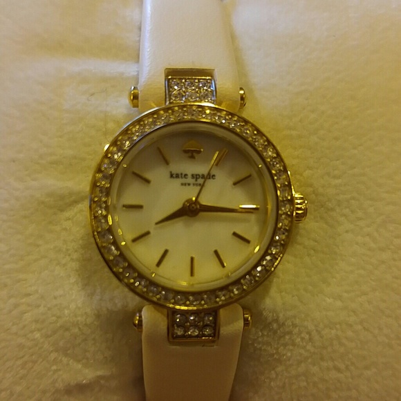 New Kate Spade gold/cream crytal leather watch - Picture 4 of 4