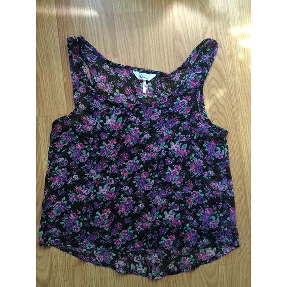 Kira Floral Chiffon Tank - Picture 2 of 4