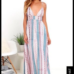 Multi print maxi dress- never worn