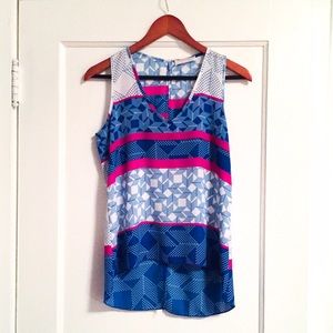 Renee C. Patterned Sleeveless Blouse
