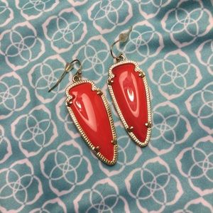Kendra Scott Sky earrings in Red/Orange glass
