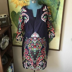 Loft navy paisley print dress