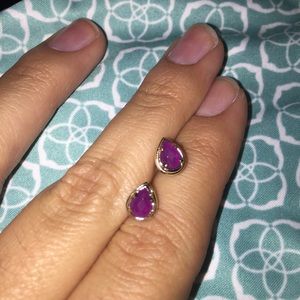 Kendra Scott purple stud earrings (tiny)