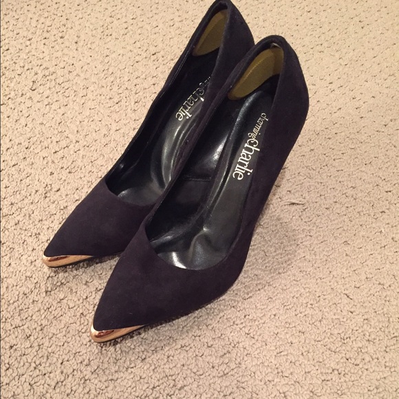 Black with gold toe Charming Charlie's heels