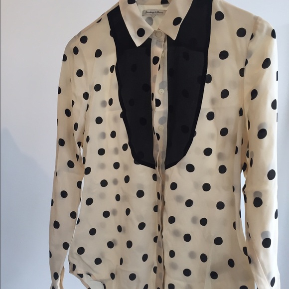 madewell silk polka dot shirt