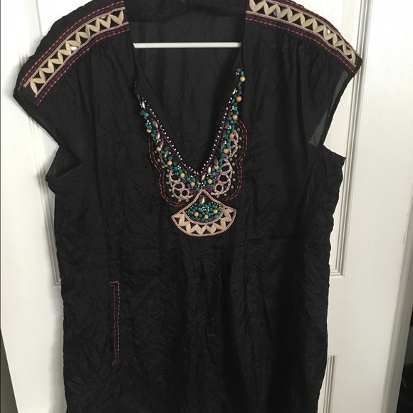 Nanette Lepore silk tunic with beaded collar