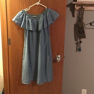 Off the shoulder denim dress