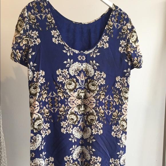 madewell silk floral print dress