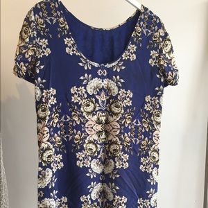 madewell silk floral print dress