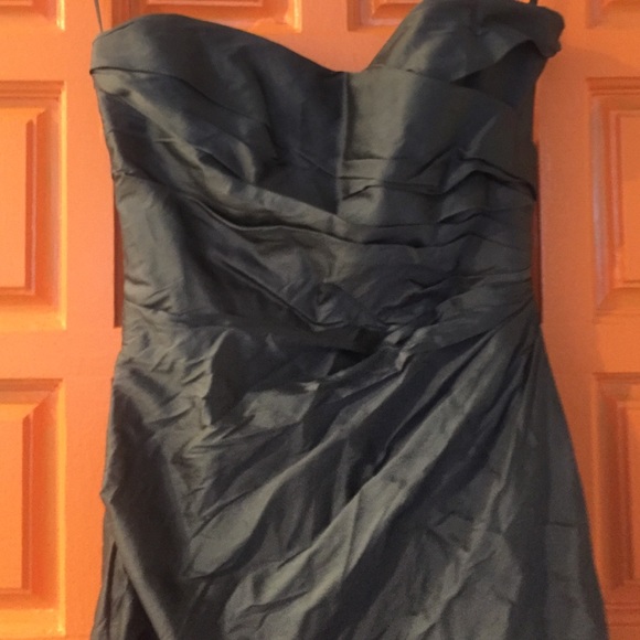 Slate Grey Strapless Gown - Picture 2 of 2