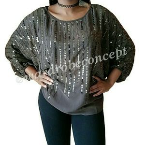 1 DAY KAY SALE! CELINE Oversized Sequin Top