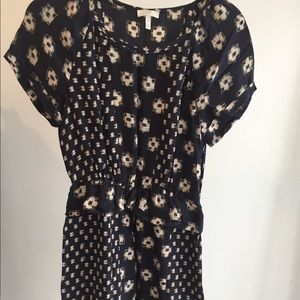 joie navy and white patterned dress