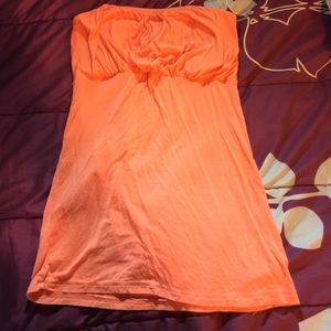 Coral strapless shirt