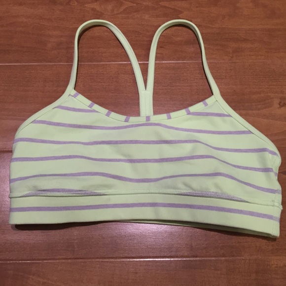 lululemon athletica Other - Flow Y Bra Clear Mint and Slate Striped Size 4