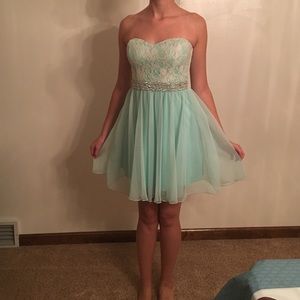 Mint blue homecoming dress