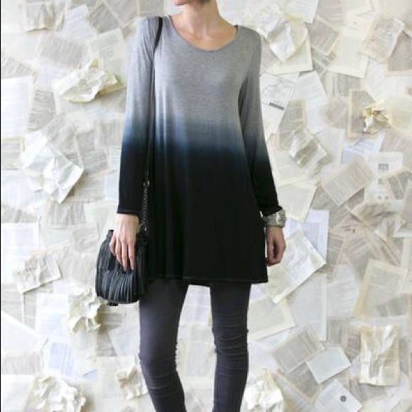 Long sleeve Ombré tunic dress