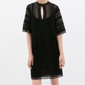 Zara Crochet black dress