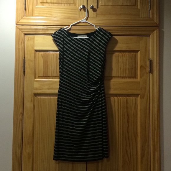 Black Striped LOFT Dress