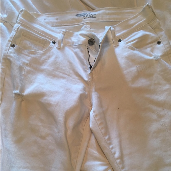 White light distress jeans