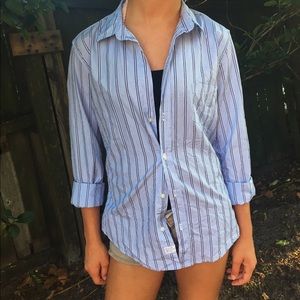 Frank & Eileen blue stripped button up.