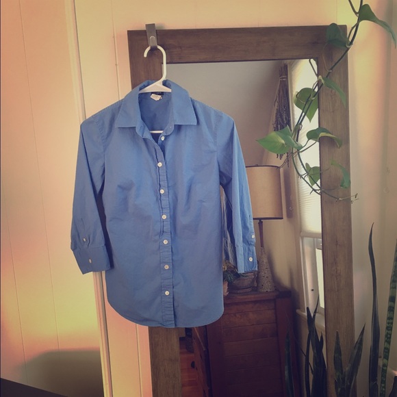 Form Fitting Blue Button Down Shirt - image 1