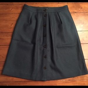 J. Crew Double Serge Wool Skirt in Teal. Size 4.