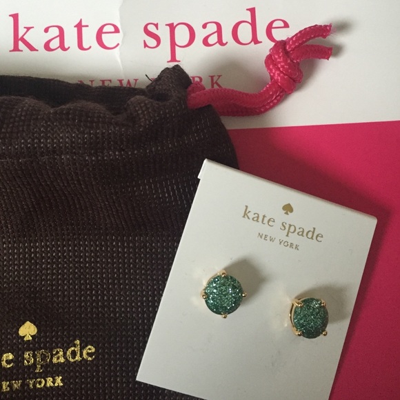 NWT glittery green Kate Spade earrings