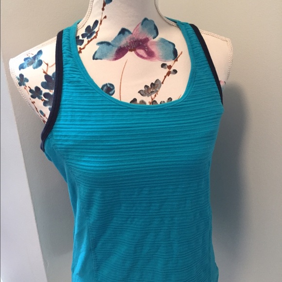 Danskin cotton ribbed workout top( turquoise)