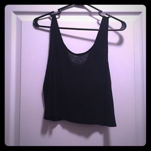 Black crop top with open back and bow. size S
