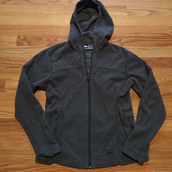 REI zip up hooded fleece