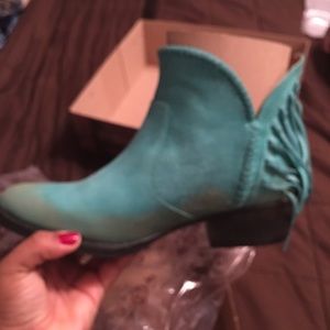 Westernstyle turquoise booties!Country Outfitter!