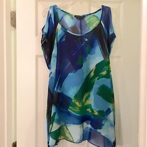 {BCBGMaxAzria} Cold Shoulder Hi-Low Tunic