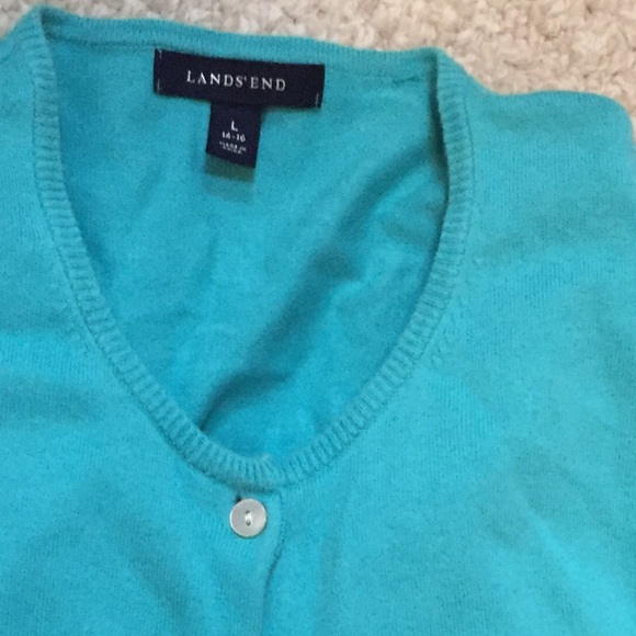 Lands End Turquoise crew sweater