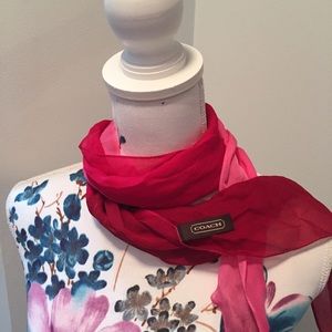 Coach red pink scarf