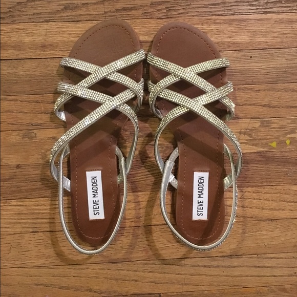 Steve Madden Silver Beaded Sandals