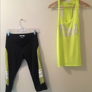 ATHLEISURE Victoria Secret PINK Tank & F21 Capris