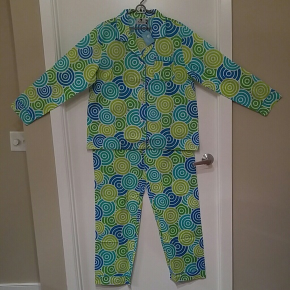 Blue/Green Jubilee Long Pajama Set (Malabar Bay)