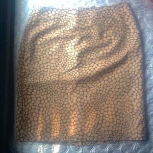 Brown animal print pencil skirt
