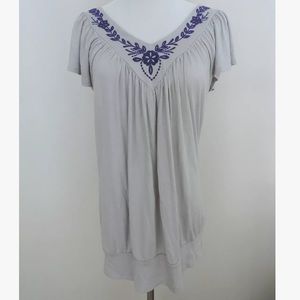 Vonmaur soprano embroidered floral shirt