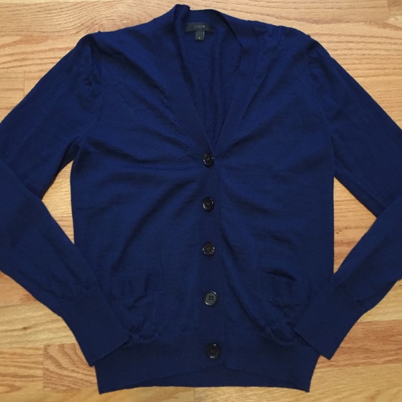 J.Crew navy wool v-neck cardigan