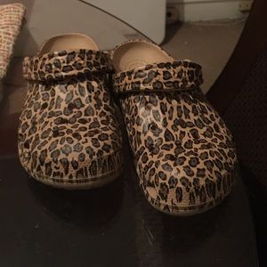 Leopard Croc clogs