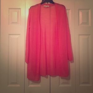 LOFT Semi sheer pink cardigan