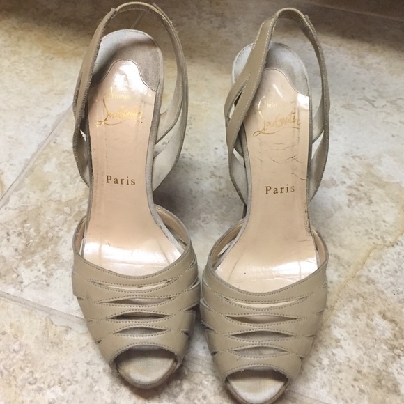 Authentic Christian louboutin beige heels 37.5