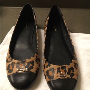 Authentic Coach Leopard Print Flats. Size 9