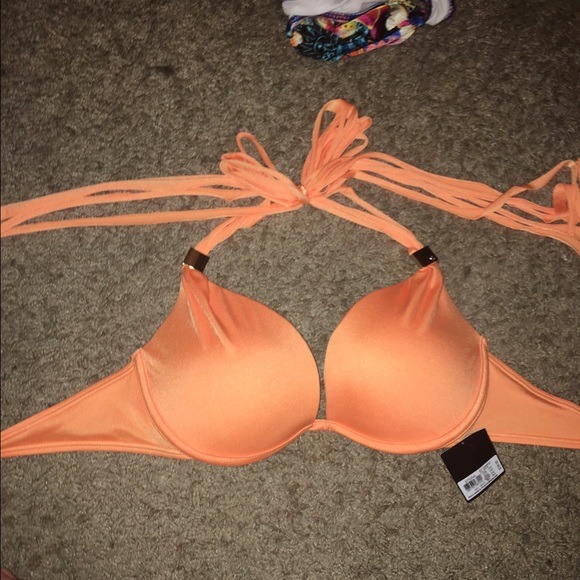 Victoria secret Orange push up bikini top 34b