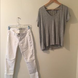 Abercrombie & Fitch Jeans + H&M Tee
